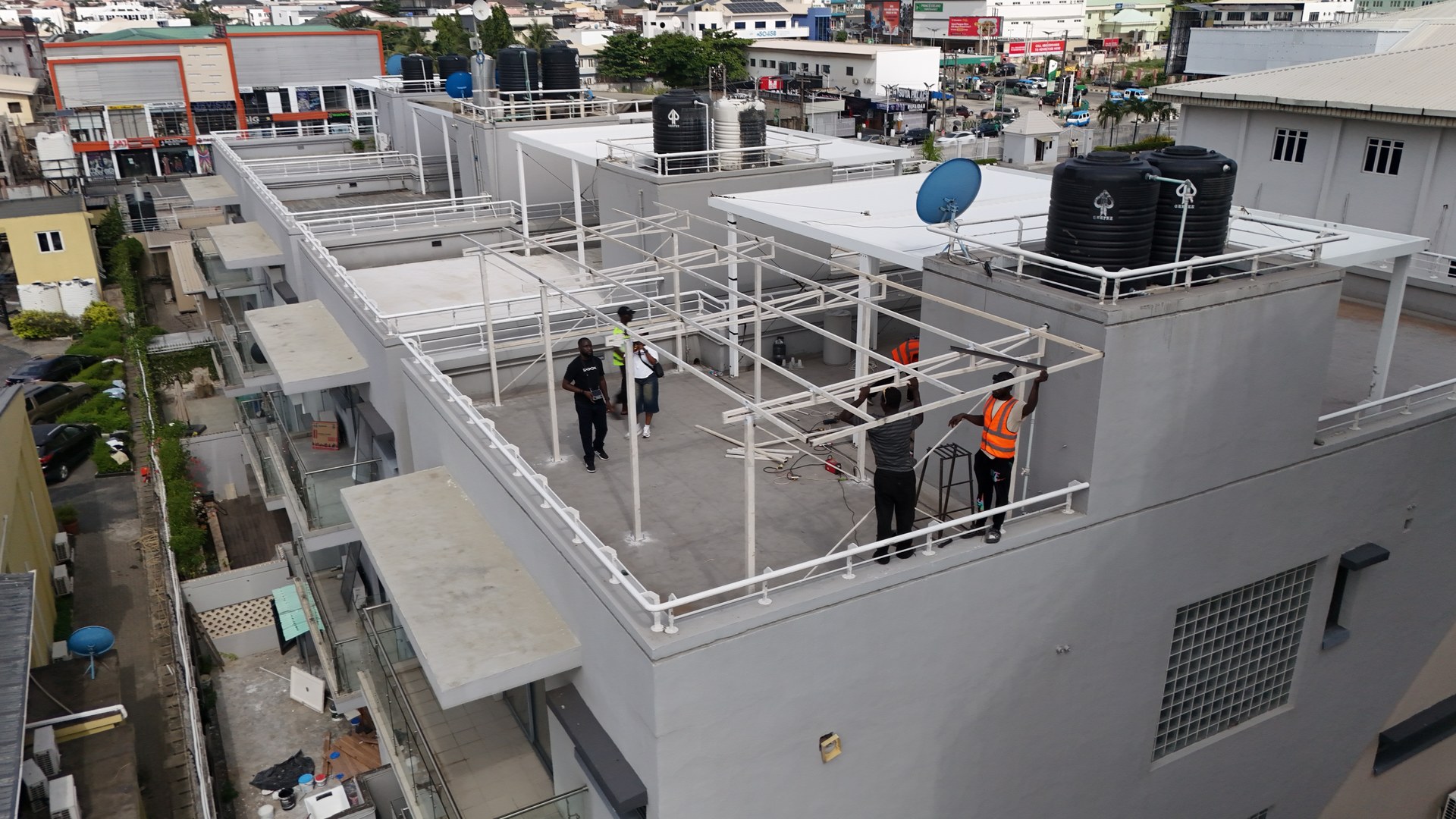 Rooftop Metal Frame Installation
